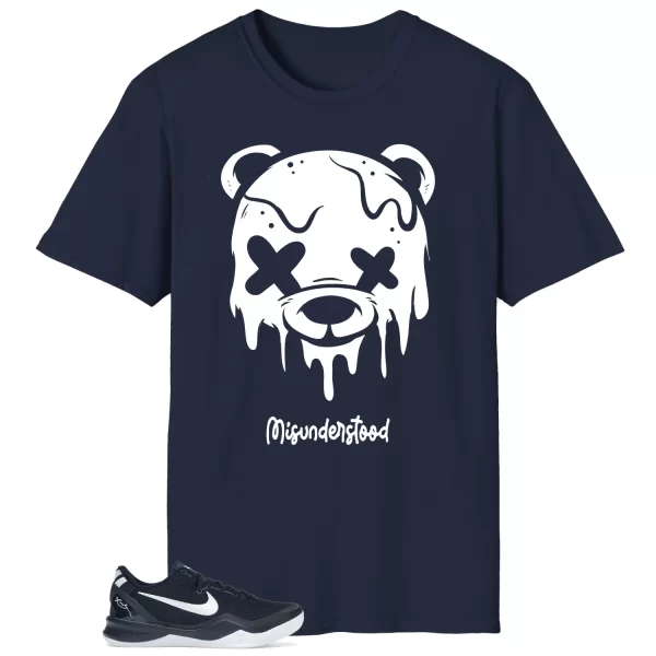 Nike Kobe 8 Protro College Navy Matching Tee – Drippy Bear Graphic HF9550-400 Jezsport.com