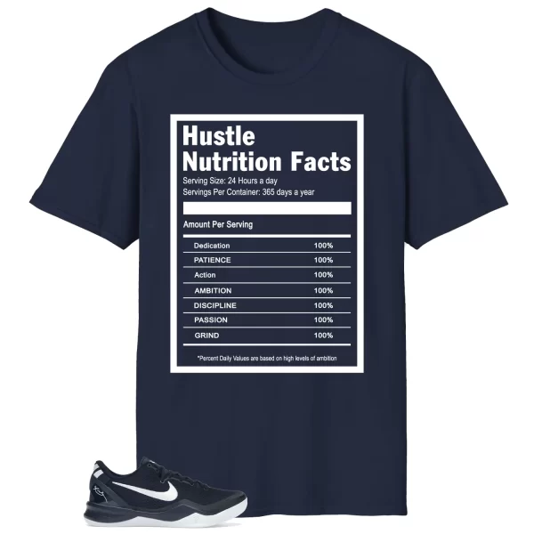 Hustle Facts: Motivational Graphic for Kobe 8 Protro College Navy HF9550-400 Jezsport.com