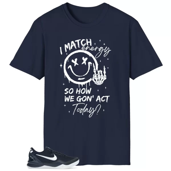 Kobe 8 Protro College Navy Matching Tee Shirt – Match Energy HF9550-400 Jezsport.com