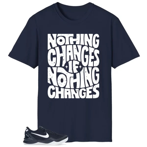 Kobe 8 Protro College Navy Style: Nothing Changes Tee HF9550-400 Jezsport.com