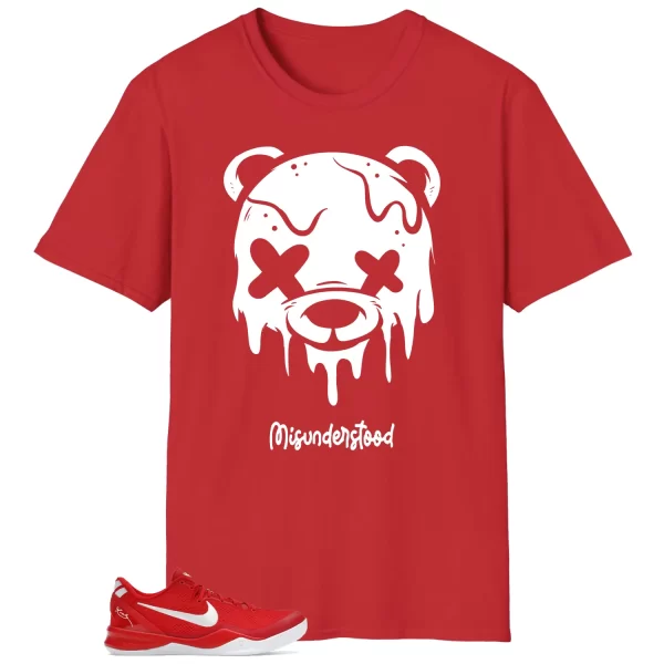 Kobe 8 Protro University Red Matching Tee – Drippy Bear Graphic HF9550-600 Jezsport.com