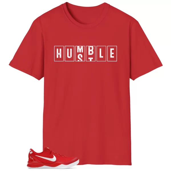 Kobe 8 Protro University Red – Hustle Humble T-Shirt HF9550-600 Jezsport.com