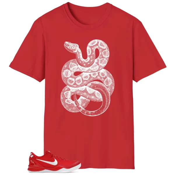 Python Snake Shirt for Kobe 8 Protro University Red Sneaker HF9550-600 Jezsport.com