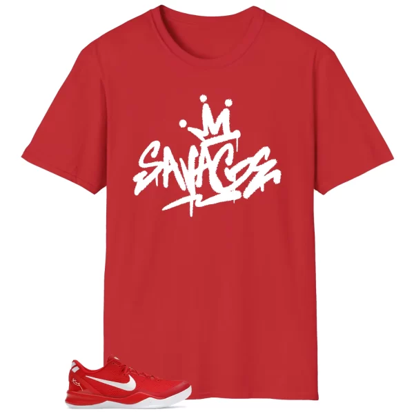 Savage Style Shirt for Kobe 8 Protro University Red Lovers HF9550-600 Jezsport.com