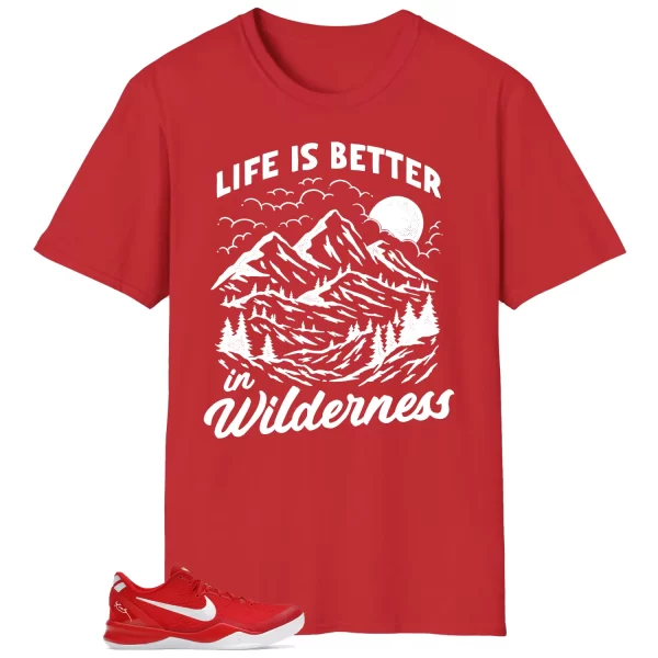 Wilderness Tee – Perfect with Kobe 8 Protro University Red HF9550-600 Jezsport.com