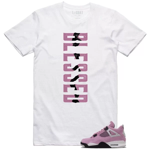 Blessed Tee | WMNS Air Jordan 4 Retro Orchid Match AQ9129-501 Jezsport.com