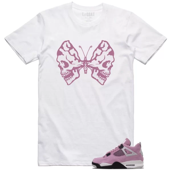 Butterfly Skulls Shirt for WMNS Air Jordan 4 Retro Orchid Fans AQ9129-501 Jezsport.com