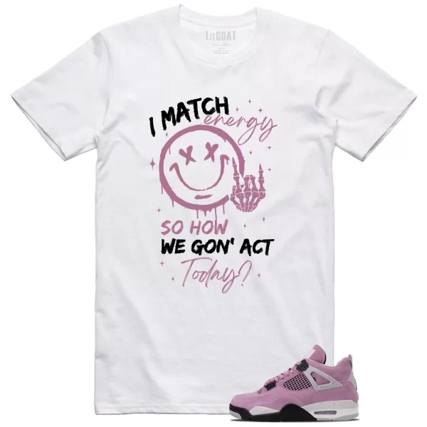 WMNS Air Jordan 4 Retro Orchid Matching Tee Shirt – Match Energy AQ9129-501 Jezsport.com