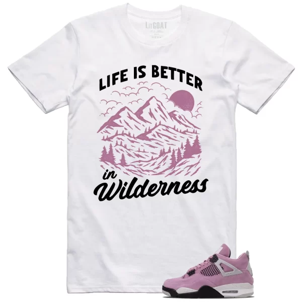 Wilderness Tee – Perfect with WMNS Air Jordan 4 Retro Orchid AQ9129-501 Jezsport.com