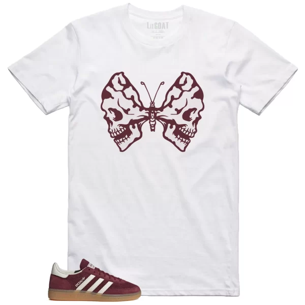 Butterfly Skulls Shirt for Handball Spezial Shadow Red Off White Fans JI1020 Jezsport.com