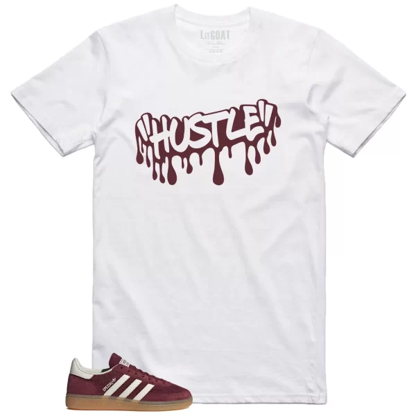 Hustle Drip Tee Matching Handball Spezial Shadow Red Off White JI1020 Jezsport.com