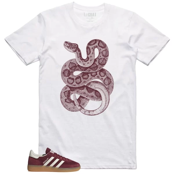 Python Snake Shirt for Handball Spezial Shadow Red Off White Sneaker JI1020 Jezsport.com