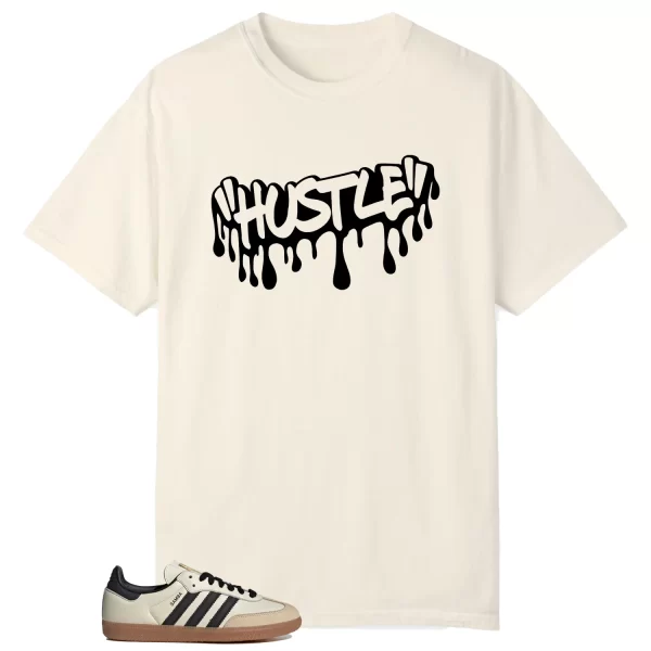 Hustle Drip Tee Matching Samba OG Cream White Sand Strata ID0478 Jezsport.com