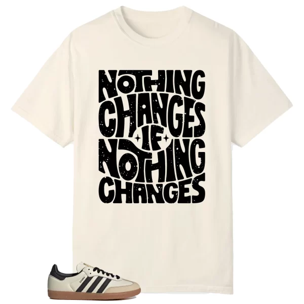 Samba OG Cream White Sand Strata Style: Nothing Changes Tee ID0478 Jezsport.com