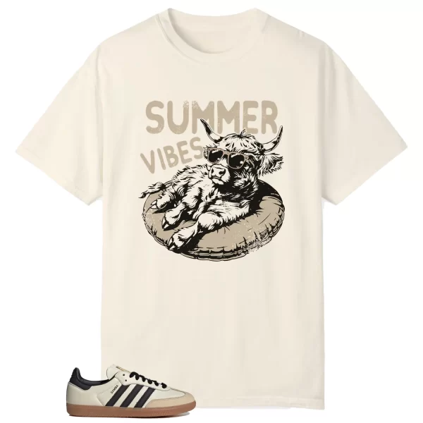 Summer Vibes Tee to Go with Samba OG Cream White Sand Strata ID0478 Jezsport.com