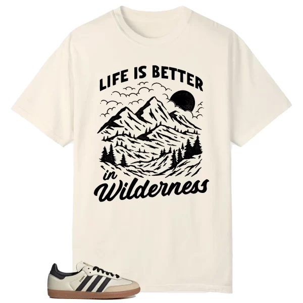 Wilderness Tee – Perfect with Samba OG Cream White Sand Strata ID0478 Jezsport.com