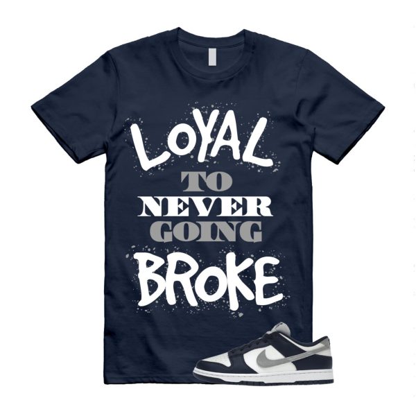 NB T Shirt to match N Dunk Low Midnight Navy Summit White Light Smoke Grey ,FD9749-400 Jezsport.com