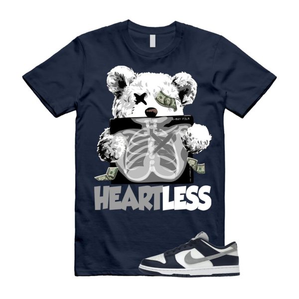 HEART T Shirt to match N Dunk Low Midnight Navy Summit White Light Smoke Grey ,FD9749-400 Jezsport.com