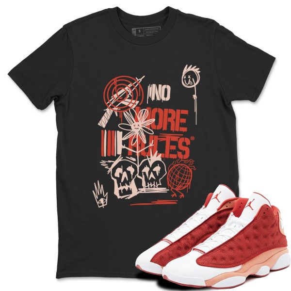 No More Rules - Sneaker Shirts To Match Jordans AJ13 Dune Red, DJ5982-601 Jezsport.com