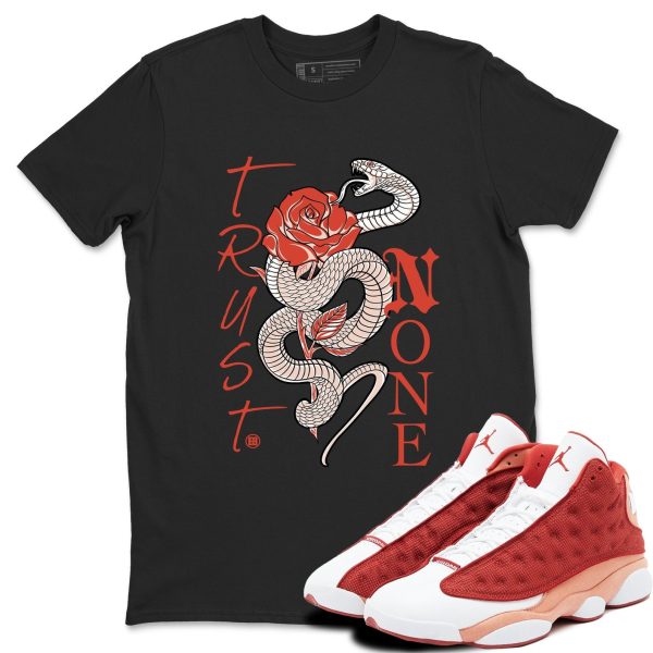 Trust None - Sneaker Shirts To Match Jordans AJ13 Dune Red, DJ5982-601 Jezsport.com