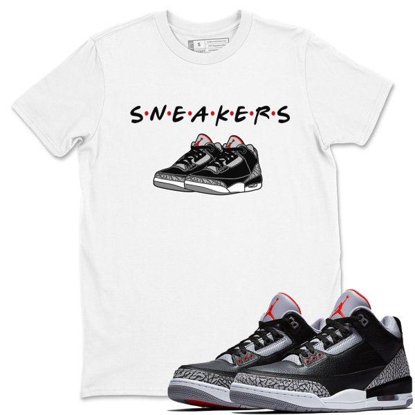 Sneakers Casual Unisex Cotton Sneaker T-Shirt To Match Jordan 3s Black Cement, DN3707-010 Jezsport.com