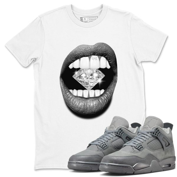 Lips Diamond Sneaker T-Shirt To Match Jordan 4s Wet Cement, FQ7928-001 Jezsport.com