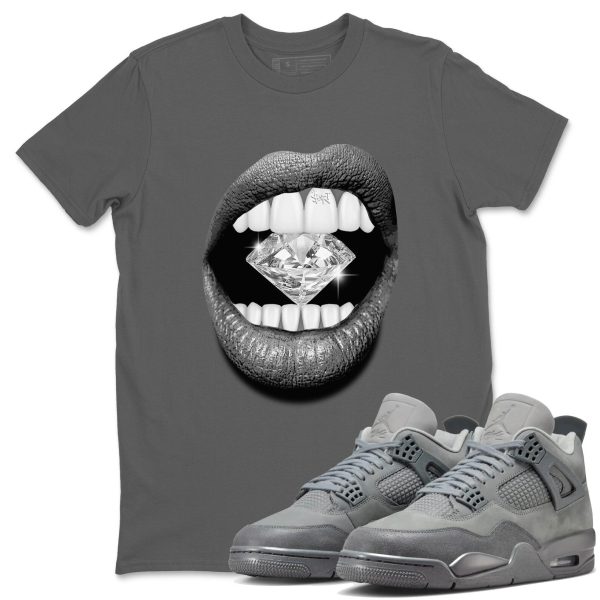 Lips Diamond Sneaker T-Shirt To Match Jordan 4s Wet Cement, FQ7928-001 Jezsport.com