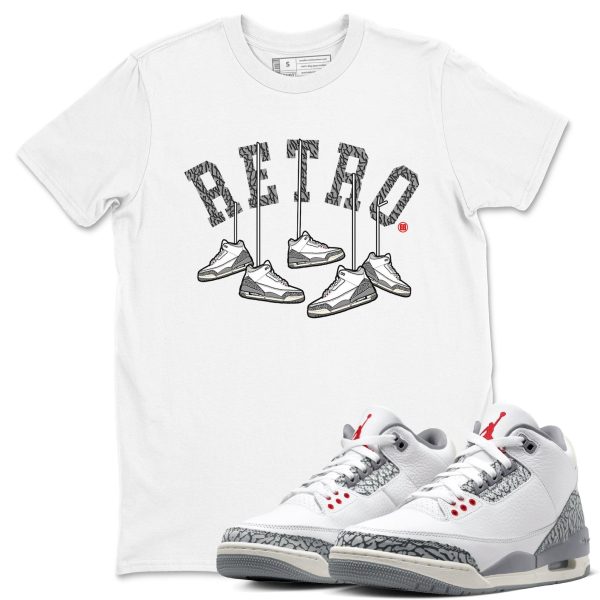 Hanging Casual Unisex Cotton Sneaker T-Shirt To Match 3 Retro Cement Grey 3s White Cement, CT8532-106 Jezsport.com