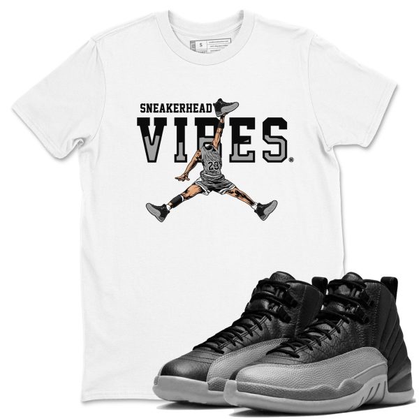 Sneakerhead Vibes Unisex Crew Neck T-Shirt To Match 12 Retro Black Wolf Grey, CT8013-010 Jezsport.com