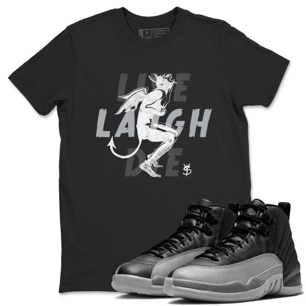 Laughing Devil Unisex Crew Neck T-Shirt To Match 12 Retro Black Wolf Grey, FZ9902-001 Jezsport.com