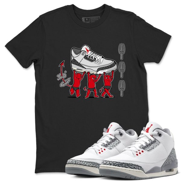 Devil Babies Unisex Crew Neck T-Shirt To Match 3s Retro Cement Grey 3s White Cement, CT8532-106 Jezsport.com