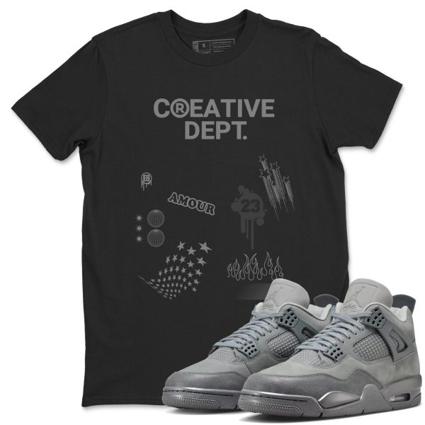 Creative Dept Unisex Crew Neck Sneaker Matching Tee Shirt To Match 4 Retro Wet Cement AJ4, FQ7928-001 Jezsport.com