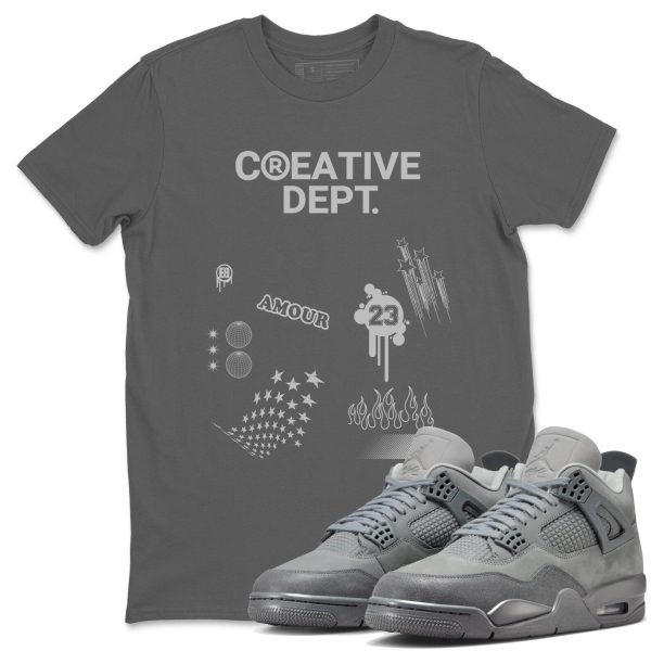 Creative Dept Unisex Crew Neck Sneaker Matching Tee Shirt To Match 4 Retro Wet Cement AJ4, FQ7928-001 Jezsport.com