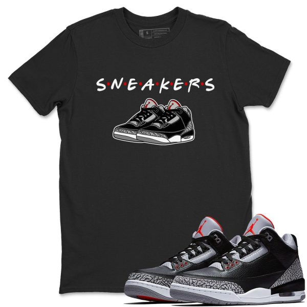 Sneakers Casual Unisex Cotton Sneaker T-Shirt To Match Jordan 3s Black Cement, DN3707-010 Jezsport.com