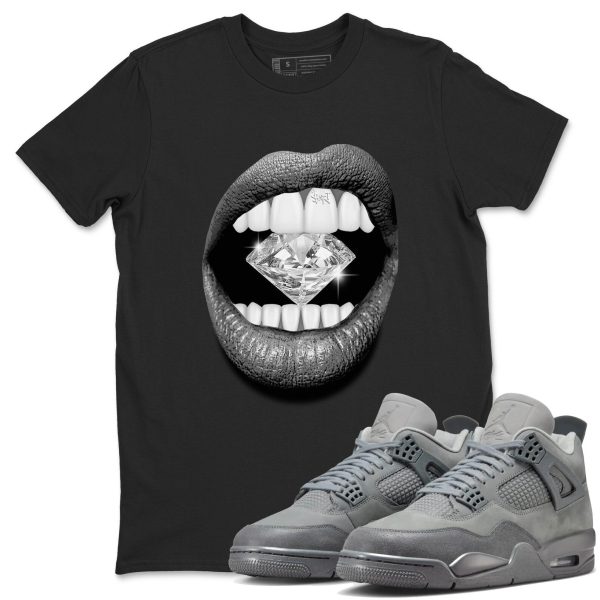 Lips Diamond Sneaker T-Shirt To Match Jordan 4s Wet Cement, FQ7928-001 Jezsport.com