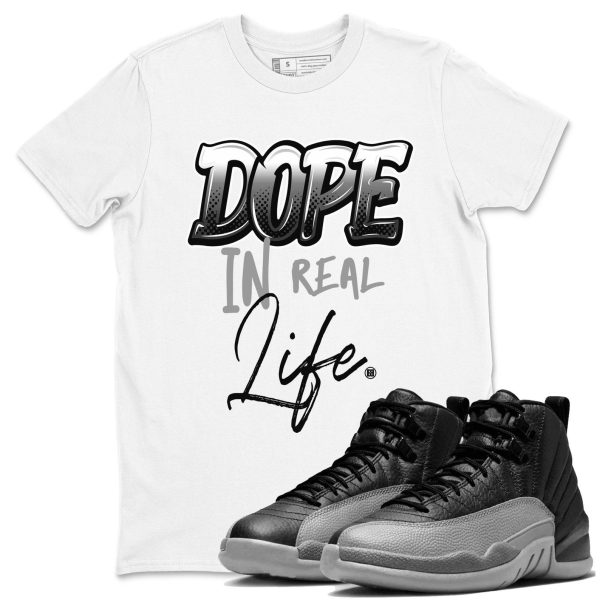 Dope In Real Life Unisex Crew Neck Sneaker Matching Tee Shirt To Match 12 Retro Barons Black Wolf Grey, CT8013-010 Jezsport.com