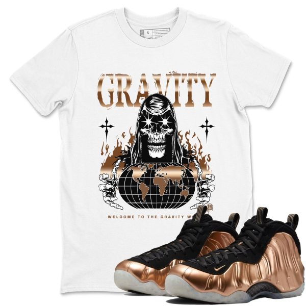 Gravity Unisex Shirts To Match Jordans Air Foamposite One Metallic Copper, FZ9902-001 Jezsport.com