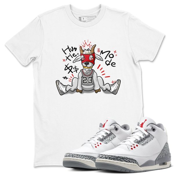 Hustle Goat Casual Unisex Cotton Sneaker T-Shirt To Match Retro 3 Cement Grey, CT8532-106 Jezsport.com