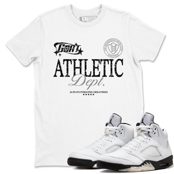 Goat Athletic Dept Sneaker Shirts To Match Jordans 5s White Black, DD0587-110 Jezsport.com