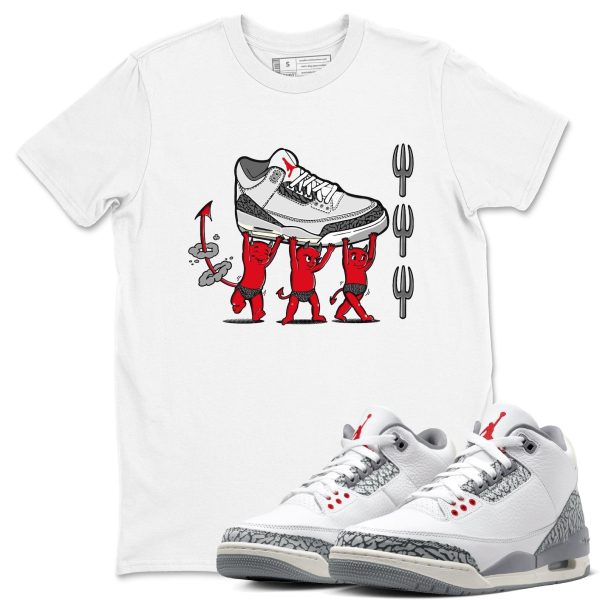 Devil Babies Unisex Crew Neck T-Shirt To Match 3s Retro Cement Grey 3s White Cement, CT8532-106 Jezsport.com