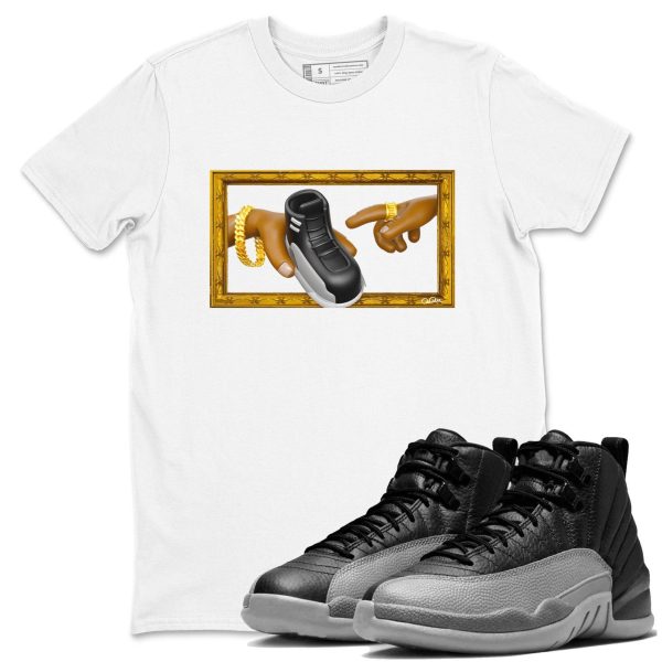 The Creation Of Adam Unisex Shirts To Match Jordans 12s Retro Black Wolf Grey, CT8013-010 Jezsport.com