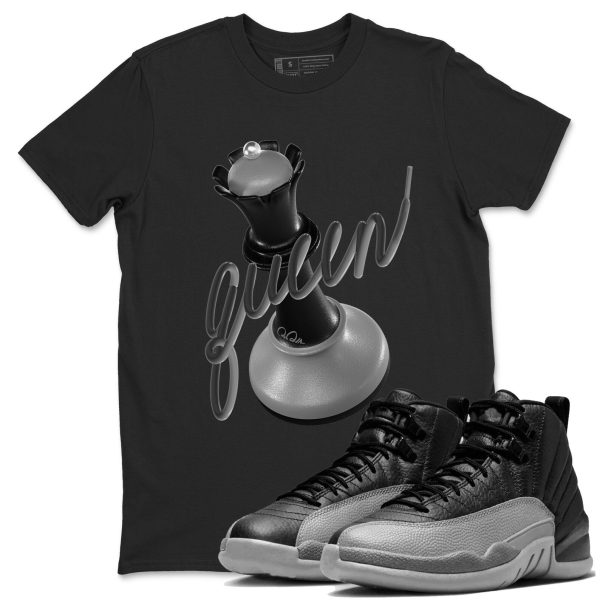 3D Queen Unisex Shirts To Match Jordans 12s Retro Black Wolf Grey, CT8013-010 Jezsport.com