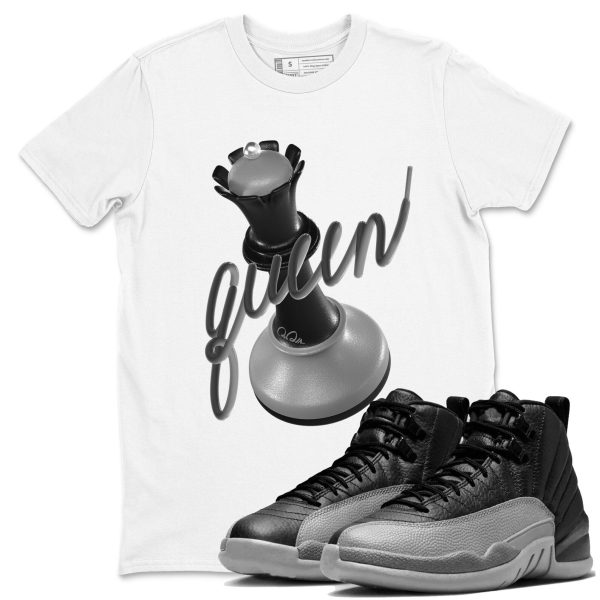 3D Queen Unisex Shirts To Match Jordans 12s Retro Black Wolf Grey, CT8013-010 Jezsport.com