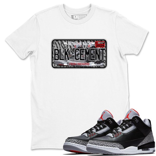 Sneaker Plate Unisex Sneaker Shirts To Match Jordans 3s Black Cement, DN3707-010 Jezsport.com