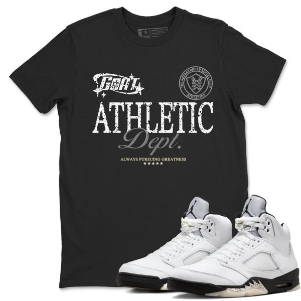 Goat Athletic Dept Sneaker Shirts To Match Jordans 5s White Black, DD0587-110 Jezsport.com