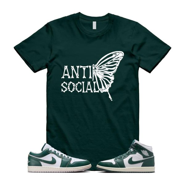 1 Oxidized Green White Sail Mid Low T Shirt Match ASB ,Fq7687-300 / BQ6472-133 Jezsport.com