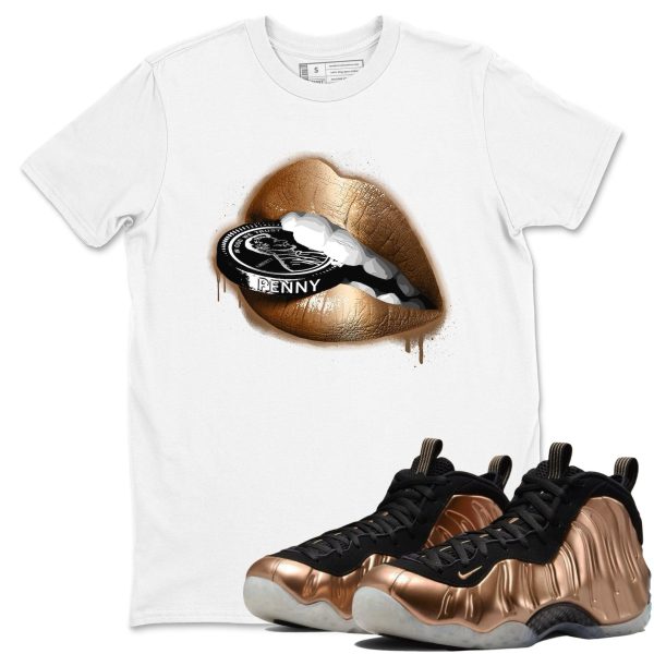 Lips Coin T-Shirts To Match Jordans Streetwear Air Foamposite One Metallic Copper, FZ9902-001 Jezsport.com