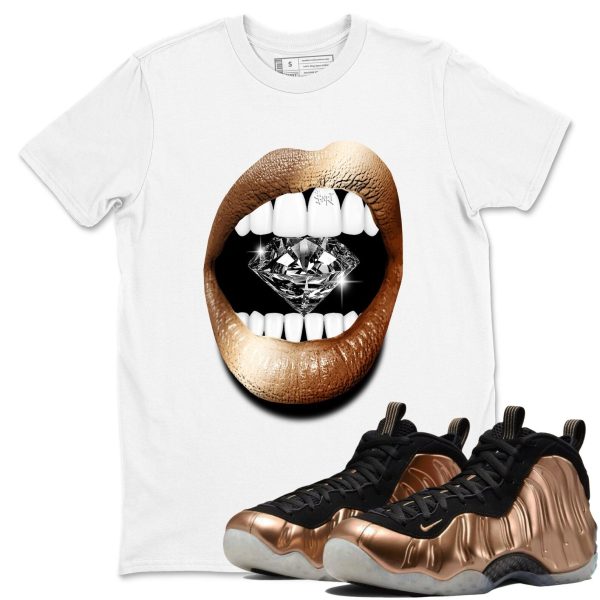 Lips Diamond T-Shirts To Match Jordans Streetwear Air Foamposite One Metallic Copper, FZ9902-001 Jezsport.com