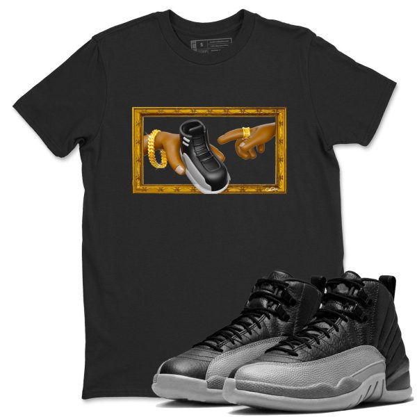 The Creation Of Adam Unisex Shirts To Match Jordans 12s Retro Black Wolf Grey, CT8013-010 Jezsport.com