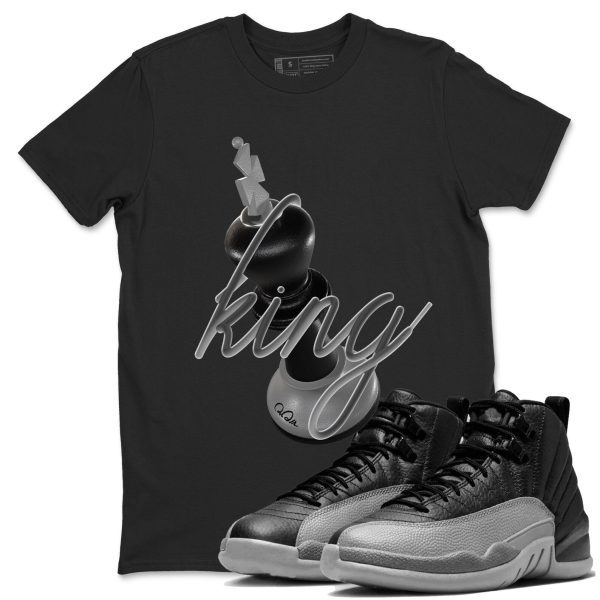 3D King Unisex Shirts To Match Jordans 12s Retro Black Wolf Grey, CT8013-010 Jezsport.com